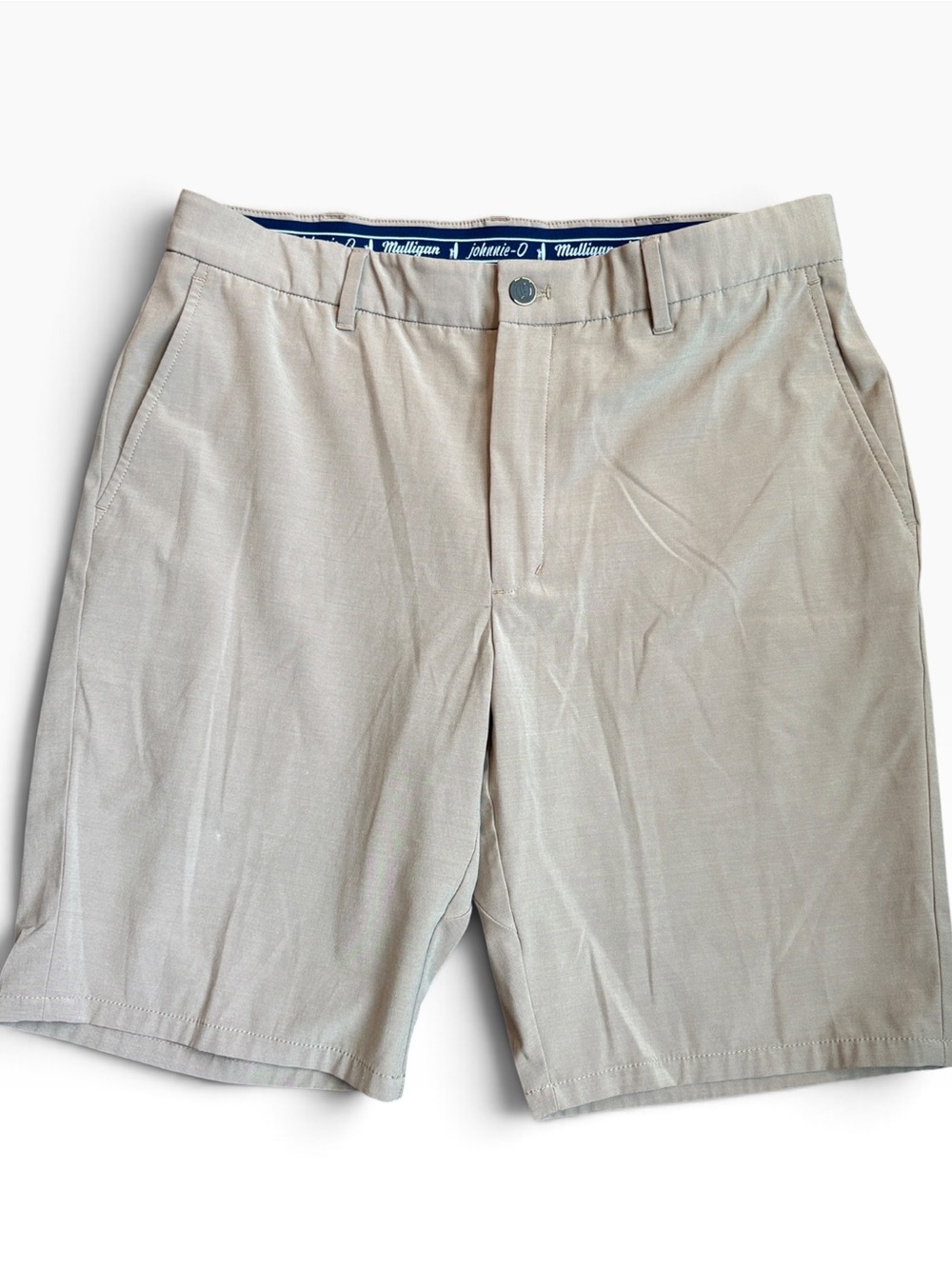 Johnnie-O Mulligan Performance Golf Shorts Men's Size 33 Light Khaki READ